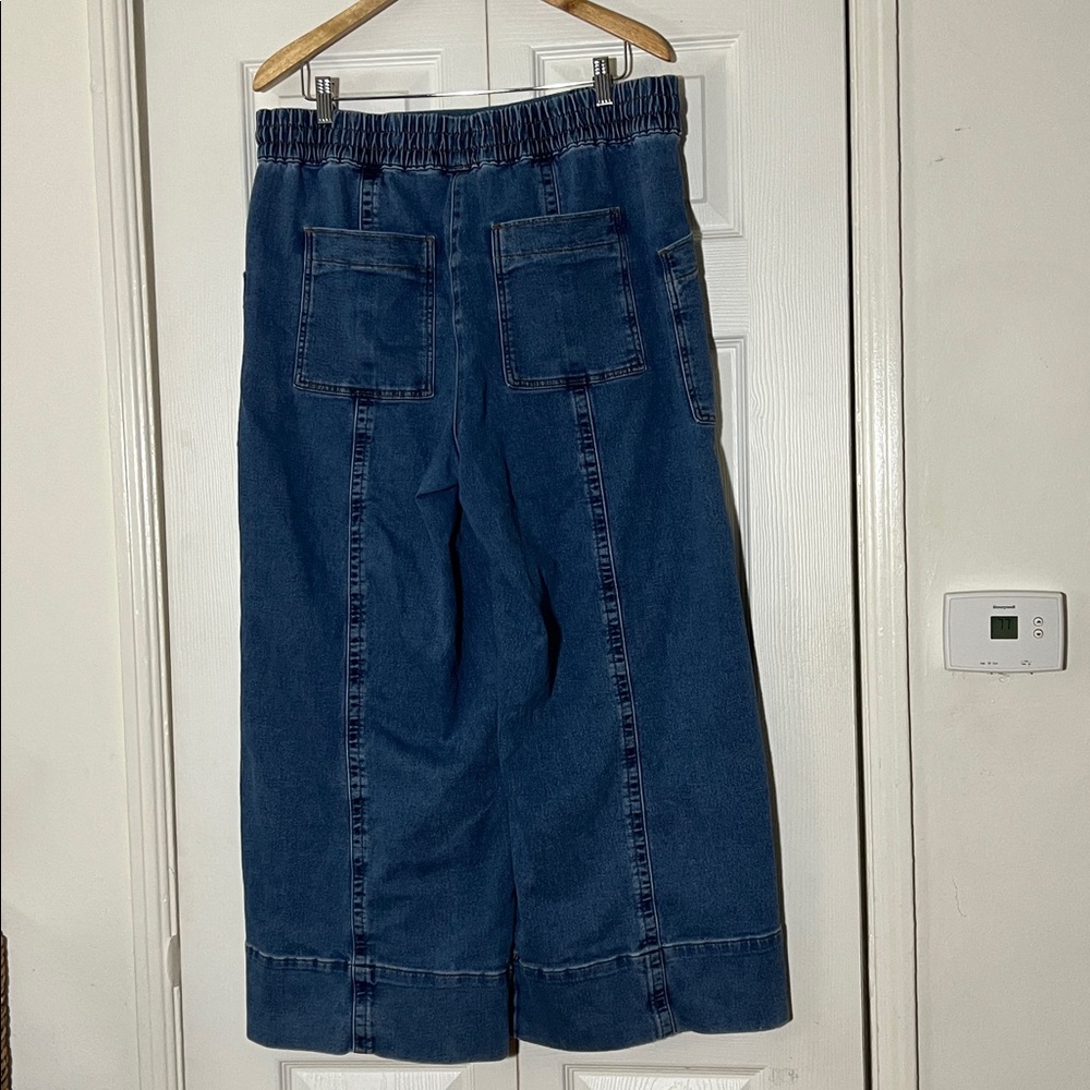 Anthropologie Maeve Wide Leg Tie Waist Jean Women’s Large - Picture 3 of 8